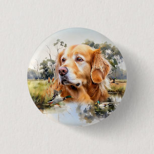 Badge Rond 2,50 Cm Golden Retriever