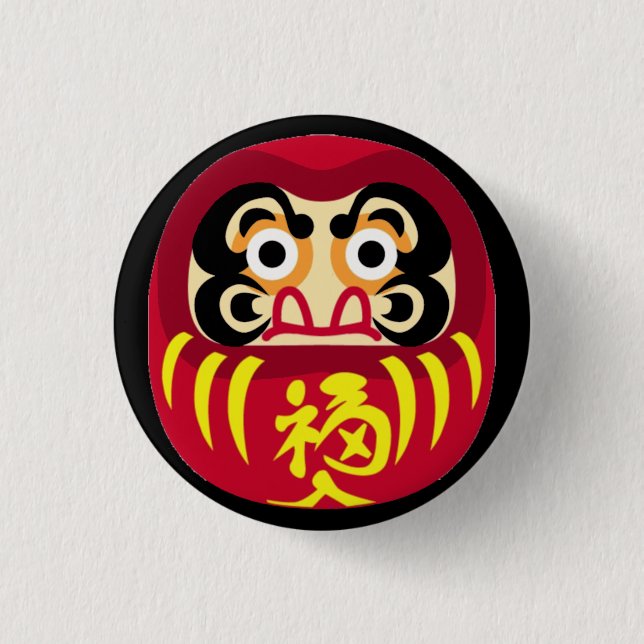 Badge Rond 2,50 Cm Goupille de Daruma (Devant)
