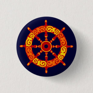 Badge Rond 2,50 Cm Goupille de Dharmachakra