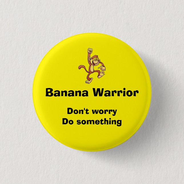 Badge Rond 2,50 Cm goupille de guerrier de banane (Devant)