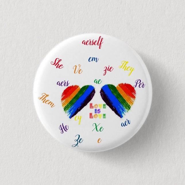 Badge Rond 2,50 Cm Goupille de pronoms (Devant)