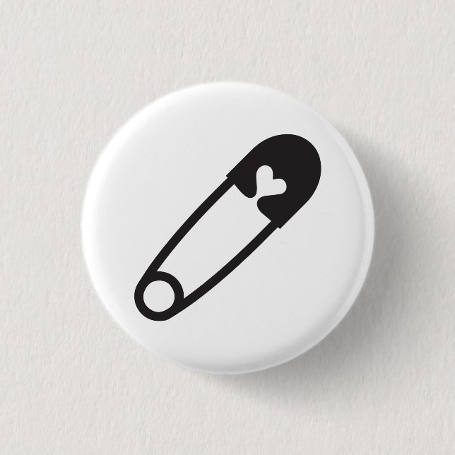 Badge Rond 2,50 Cm Goupille de sécurité noire (Devant)
