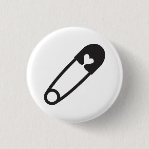 Badge Rond 2,50 Cm Goupille de sécurité noire