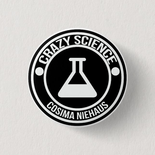 Badge Rond 2,50 Cm Goupille folle de la Science (Devant)