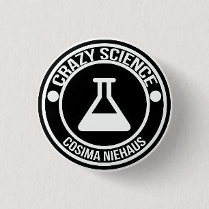 Badge Rond 2,50 Cm Goupille folle de la Science