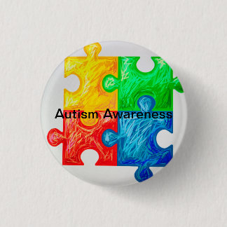 Badge Rond 2,50 Cm Goupilles de sensibilisation sur l'autisme