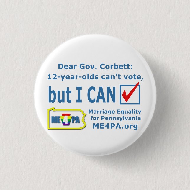 Badge Rond 2,50 Cm Gov. Corbett Buttons (Devant)