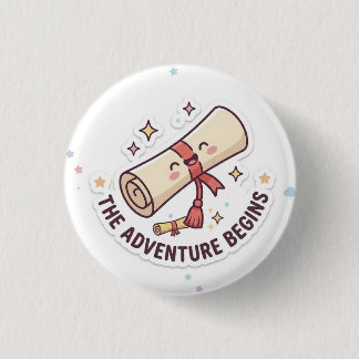 Badge Rond 2,50 Cm Graduation Design - "The Adventure Begins" 