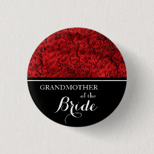 Badge Rond 2,50 Cm Grand-mère de la mariée Mariage Red Roses