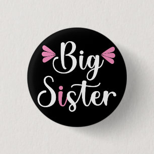 Badge Rond 2,50 Cm Grande Soeur, Jolie