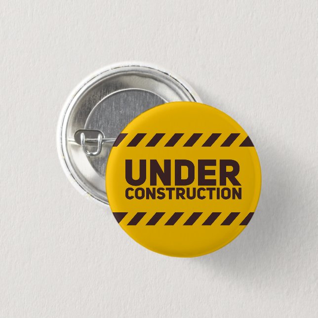 Badge Rond 2,50 Cm Graphique des enseignes de rue en construction (Devant & derrière)