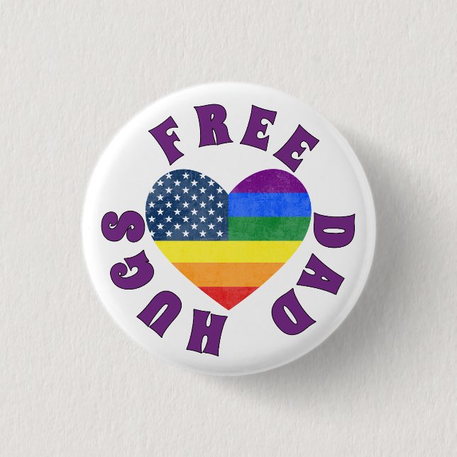 Badge Rond 2,50 Cm Gratuit Papa Hugs (Devant)