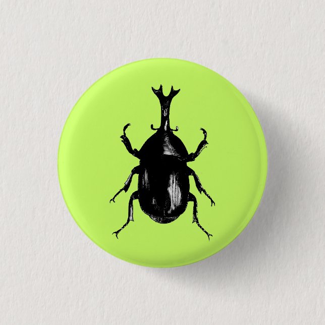Badge Rond 2,50 Cm Gravure du bois vintage d'insecte d'insecte de (Devant)