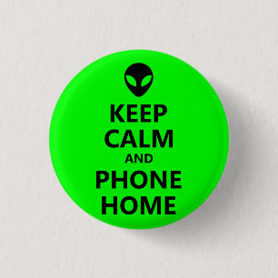 Badge Rond 2,50 Cm Green Keep Calme et téléphone Accueil