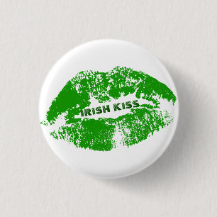 Badge Rond 2,50 Cm Green Lips Irish Kiss