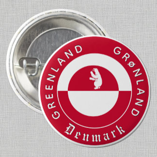 Badge Rond 2,50 Cm Greenland Button, Patriotic, Greenland Flag