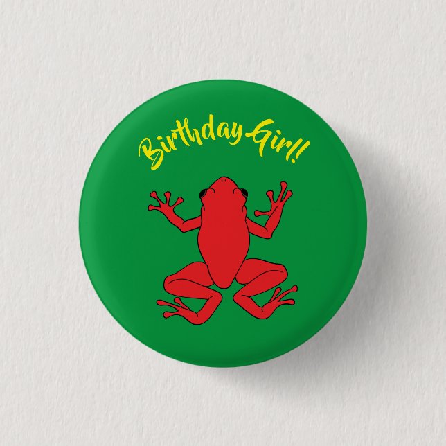 Badge Rond 2,50 Cm Grenouille arborescente Anniversaire de enfant mûr (Devant)