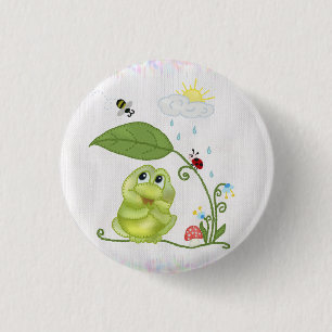 Badge Rond 2,50 Cm Grenouille d'été 