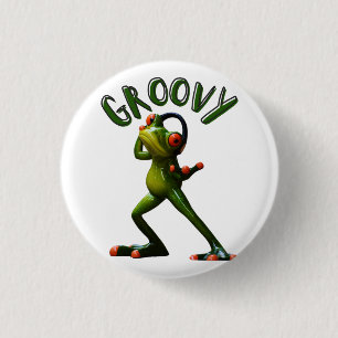 Badge Rond 2,50 Cm Grenouille verte super