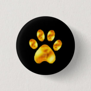 Badge Rond 2,50 Cm Griffe dorée sur fond noir