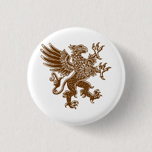 Badge Rond 2,50 Cm Griffin - Noix Brown