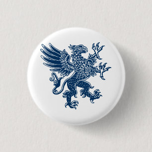 Badge Rond 2,50 Cm Griffin - Style bleu Indigo