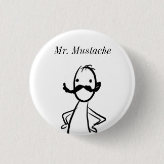 Badge Rond 2,50 Cm griffonnage, M. Mustache