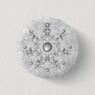 Badge Rond 2,50 Cm Gris dentée céramique