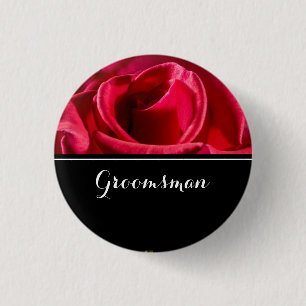 Badge Rond 2,50 Cm Groomsman épousant les roses rouges