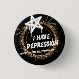 Badge Rond 2,50 Cm Grosse Peinture Spray de Bling J'Ai Dépression