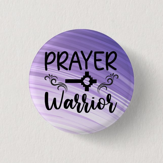 Badge Rond 2,50 Cm Guerrier de prière à dégradé violet (Devant)