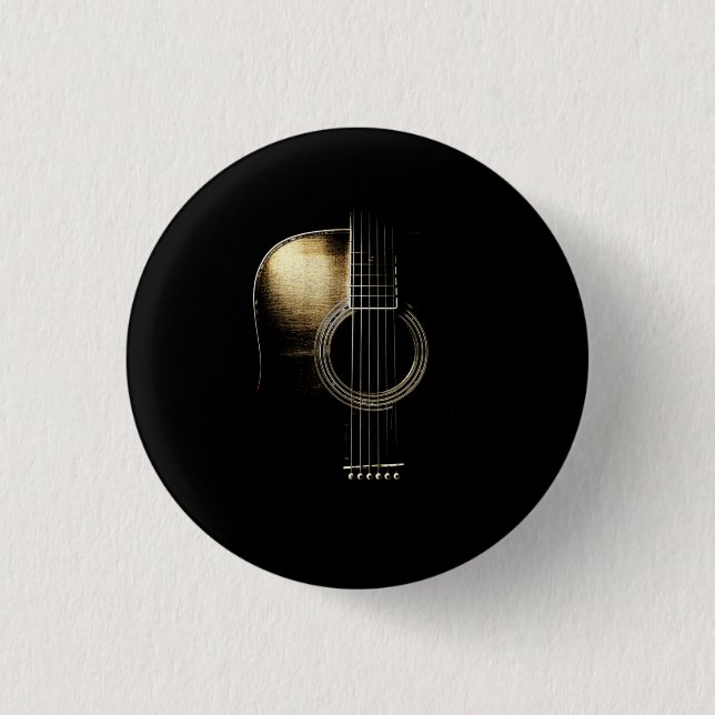 Badge Rond 2,50 Cm Guitare acoustique Lite (Devant)