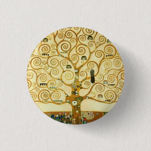 Badge Rond 2,50 Cm Gustav Klimt L'Arbre De Vie Art Nouveau Vintage