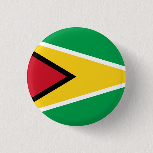 Badge Rond 2,50 Cm Guyana Guyane Drapeau Indépendance Caraïbes (Devant)