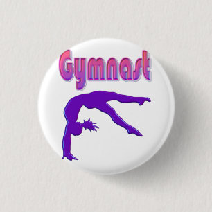 Badge Rond 2,50 Cm Gymnaste Power Tumbling Purple Metallen