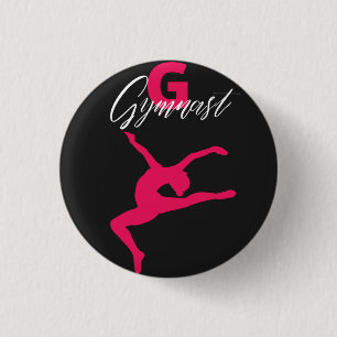 Badge Rond 2,50 Cm Gymnastique Monogramme G est pour Gymnaste