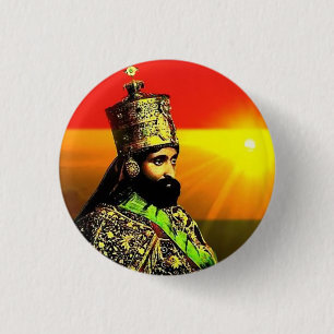 Badge Rond 2,50 Cm Haile Selassie I Jah Rastafari Rasta Racines De Re