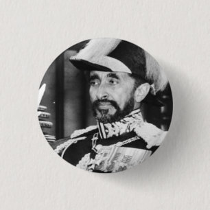 Badge Rond 2,50 Cm Haile Selassie I Jah Rastafari Reggae Rasta Button