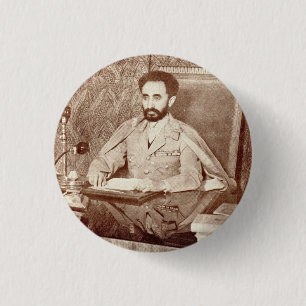 Badge Rond 2,50 Cm Haile Selassie I Jah Rastafari Reggae Rasta Button