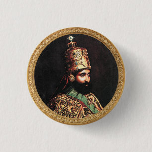 Badge Rond 2,50 Cm Haile Selassie I Jah Rastafari Reggae Rasta Button