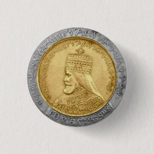 Badge Rond 2,50 Cm Haile Selassie I SAI Jah Rastafari Rasta Jah Bénis