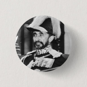 Badge Rond 2,50 Cm Haile Selassie - Jah - Messie - Bouton Rastafari
