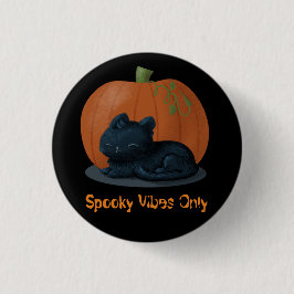 Badge Rond 2,50 Cm Halloween éffrayante Vibes Chat