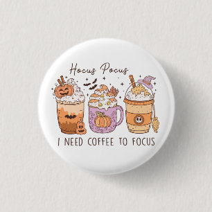 Badge Rond 2,50 Cm Halloween et café
