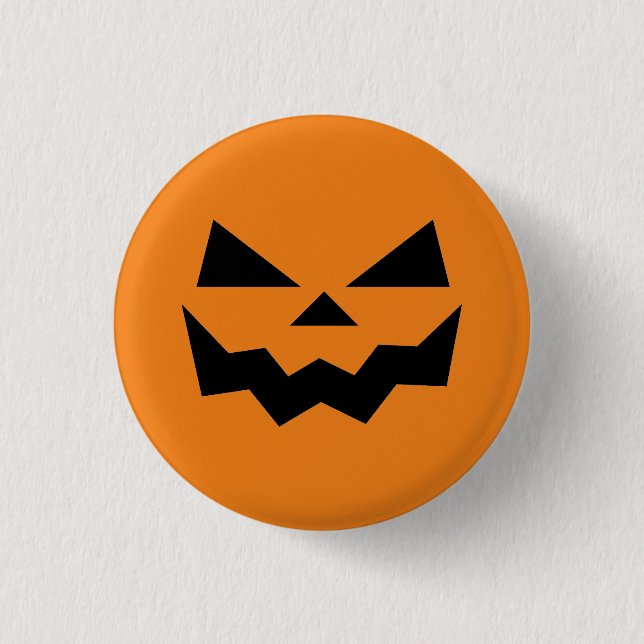 Badge Rond 2,50 Cm Halloween Jack-o-lanterne citrouille visage souria (Devant)