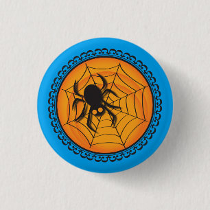 Badge Rond 2,50 Cm Halloween silhouette l'insigne d'araignée et de