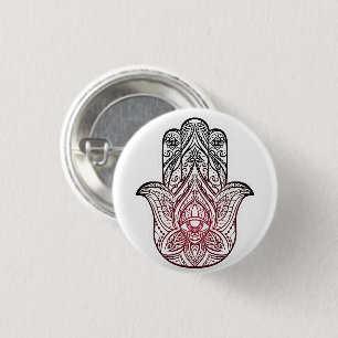 Badge Rond 2,50 Cm Hamsa avec motif boho
