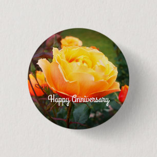 Badge Rond 2,50 Cm Happy Anniversary About Face Rose #2 Button