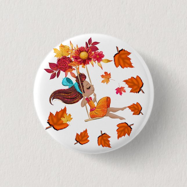 Badge Rond 2,50 Cm Happy Autumn  (Devant)