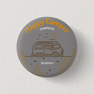 Badge Rond 2,50 Cm Happy Camper